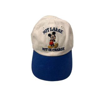 Disney Boys White Blue Cotton Not Large But In Charge Infant Baseball Cap Hat -